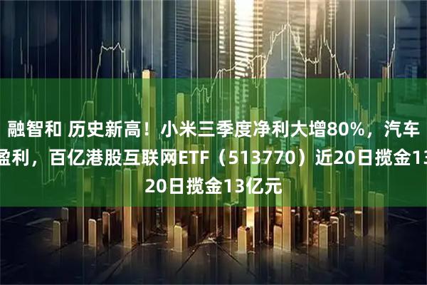 融智和 历史新高！小米三季度净利大增80%，汽车首次盈利，百亿港股互联网ETF（513770）近20日揽金13亿元